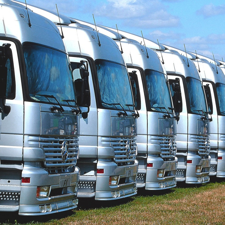 commercial trucks supporting transportation services